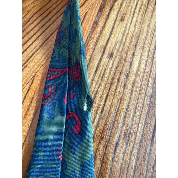 Stagg Paisley Silk Tie Mens Green Blue Red Necktie Business Casual - Picture 3 of 3